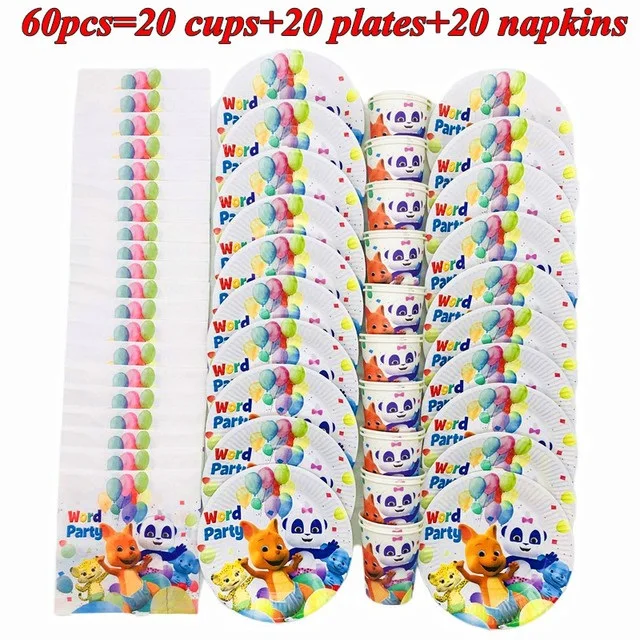 

Word Party Theme Party Supplies Kids Birthday Party Decorations Cups Plates Napkins Disposable Tableware Set Baby Shower Supply