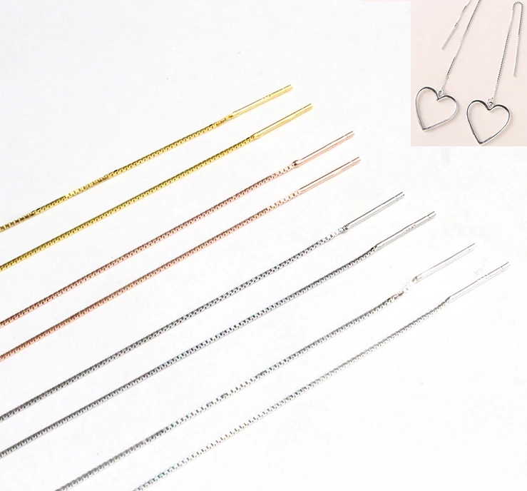 

2pcs 925 Sterling Silver 9cm Unique Line Long Earrings For Women Long Connector Chain for Earrings Making DIY Jewelry Linker