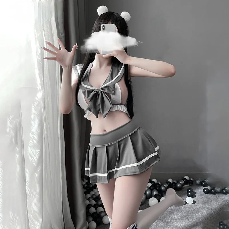 

Gothic Lolita Costumes Womens Kawaii Lingerie JK Cosplay Uniform School Student Role Play Lolita Clothing Fantasy Lingerie 2021