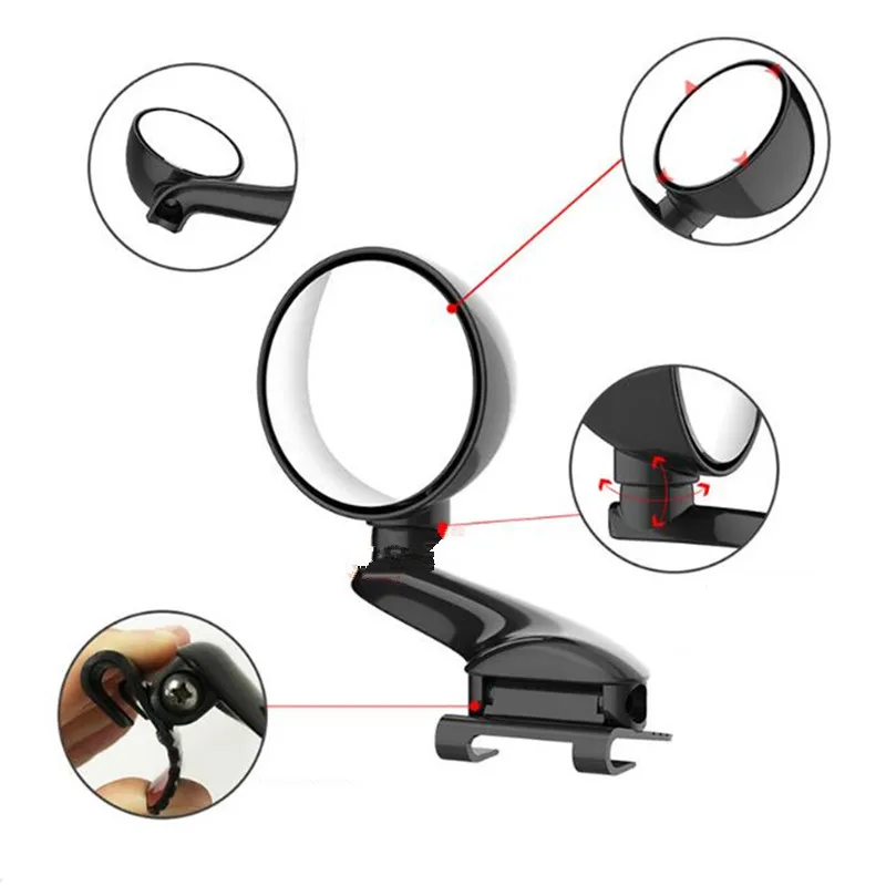 2 в 1 Автомобильное Зеркало для слепых пятен с поворотом на 360 градусов