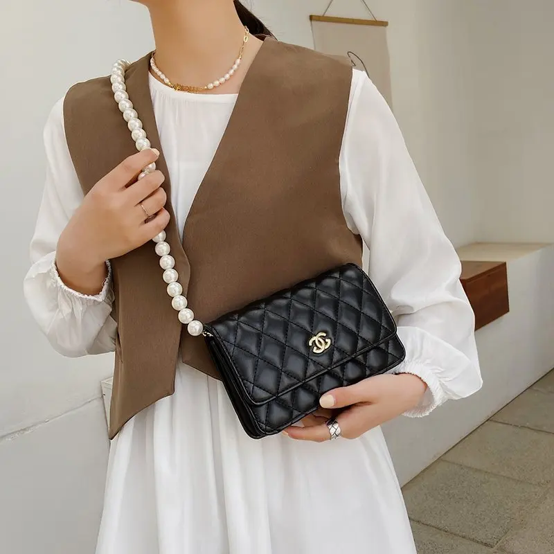 

Pu women's bag messenger mini shoulder messenger small bag women's casual shoulder bag summer beaded fashion all-match