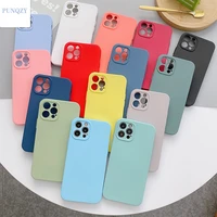 punqzy matte candy colors drop resistant phone case for iphone 13 pro max 12 11 x xr xs 6 7 8 plus silica gel soft tpu cover