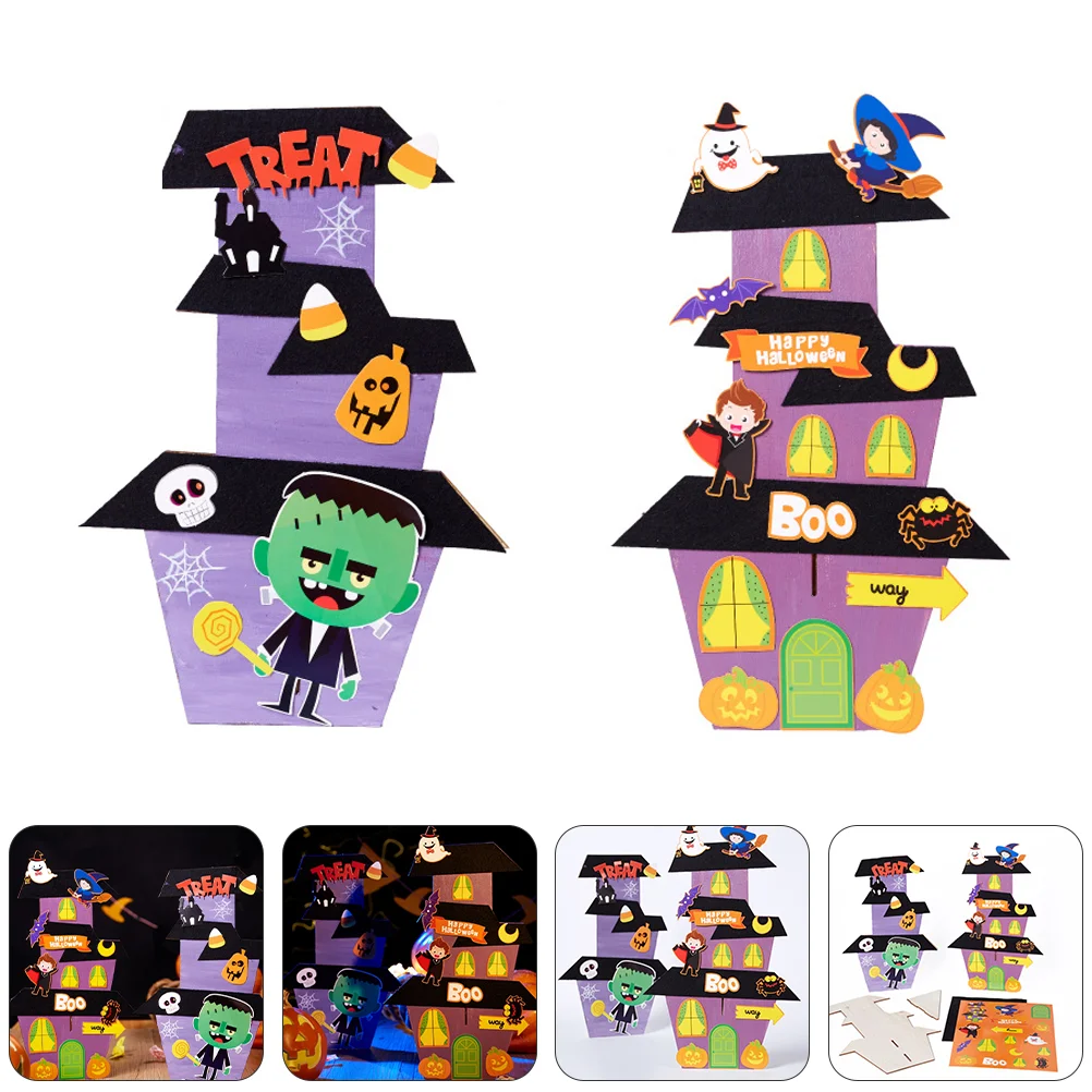 

2 Sets House DIY Paint Craft Adhesive Ornament Party Decor
