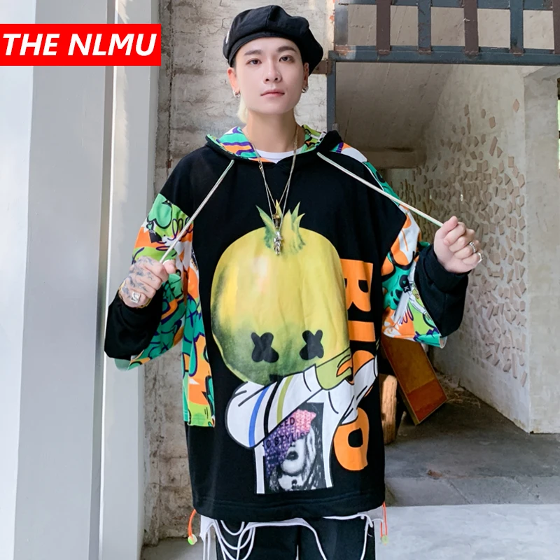 Мужские туфли в стиле хип-хоп творческий толстовки с капюшонами принтом 2020 пара