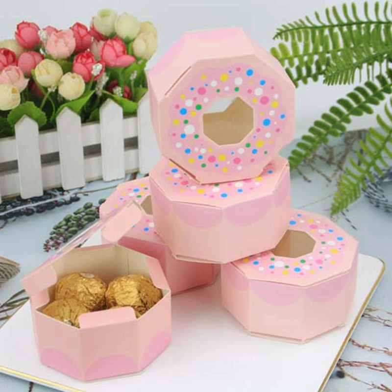 

50Pcs Wedding Favor Dot Gift Boxes Sweet Candy Gift Bag Candy Baking Cookies Biscuit Case Decor Baby Shower Birthday Party Decor