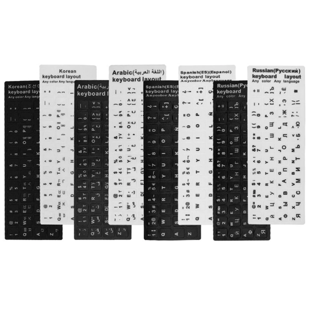

PVC Laptop Desktop Keyboard sticker For Spain/English/Russian/French with 10 to 17inch PC Laptop Dropshipping