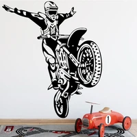 motorcycle stunt driver wall sticker pvc wall stickers modern fashion wallsticker home decoration accessories living room 4081
