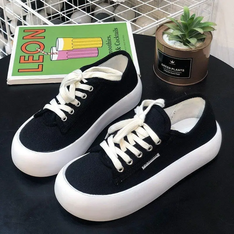 

Женские холщовые кроссовки, Повседневная дышащая обувь на толстой подошве, низкие, удобная обувь для отдыха
