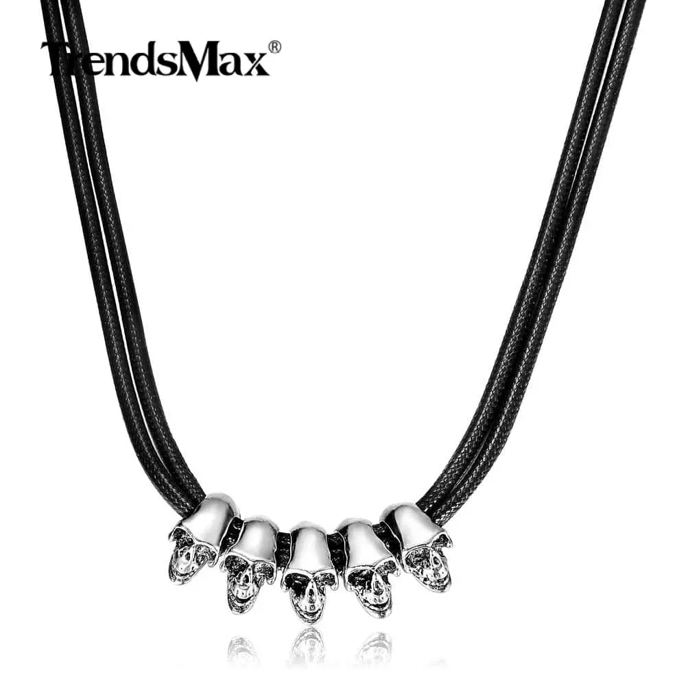 Модное винтажное ожерелье с подвеской в виде черепа для мужчин и женщин