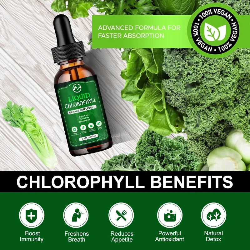 Жидкий хлорофилл капли фотокапли для повышения энергии Очищение действие плохой