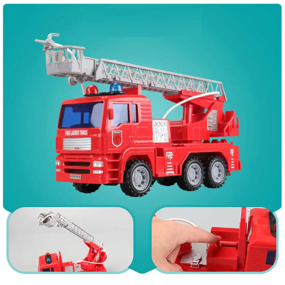 

1pc Kids Fire Truck Fire Engine Truck Water Spray Function with Simmulation Ladder (Red)