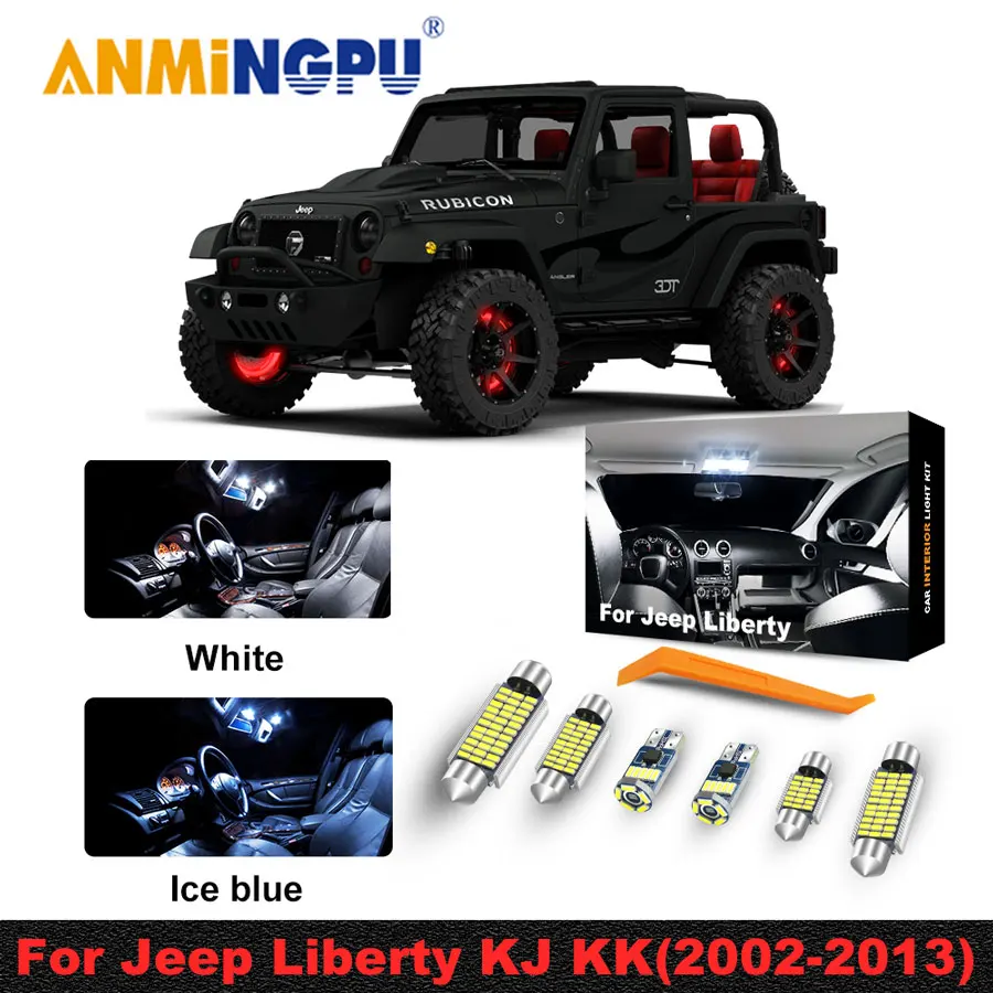 

ANMINGPU T25 3156 W5W T10 For Jeep Liberty KJ KK(2002-2013)Canbus Vehicle LED Interior Lighting License Plate/Map/Trunk Bulb Kit