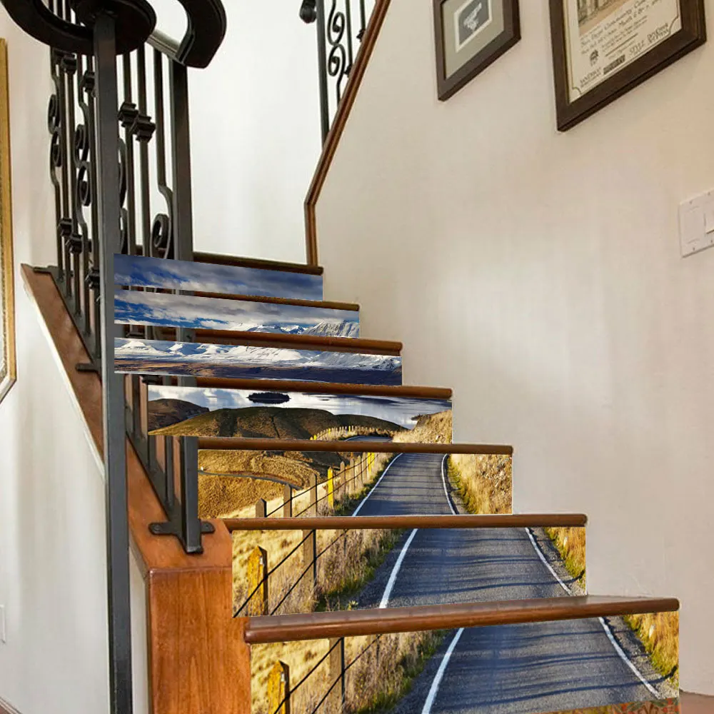 6 шт./компл. самоклеющиеся наклейки для лестниц ПВХ декор обоев|Наклейки на стену|