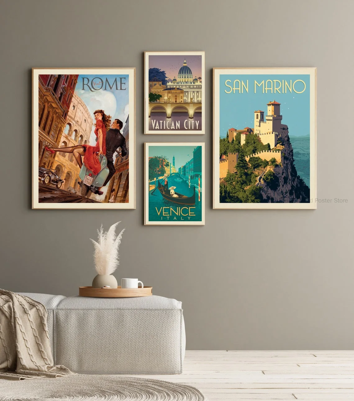 Италия Рим Ватикан Венеция поездка на гондоле Сан-Марино походная иллюстрация