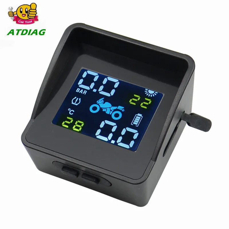

LCD Wireless Motorcycle Tire Pressure Monitoring System TPMS 2External Sensor Realtime Monitor Abnormal Alarm Moto Tyre Tool PSI