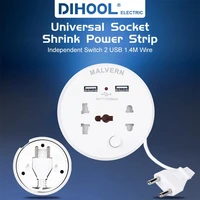 universal socket 2 usb charging port power strip electric socket 1 4 meter tension cord easy to carry sockets