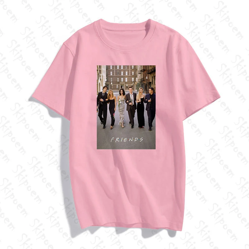 Friends Tv Series Movie Art T-shirt Women Korean Style Vintage Colorful Skipoem Cotton Short Sleeve Tee Shirt Femme Summer Tops | Женская