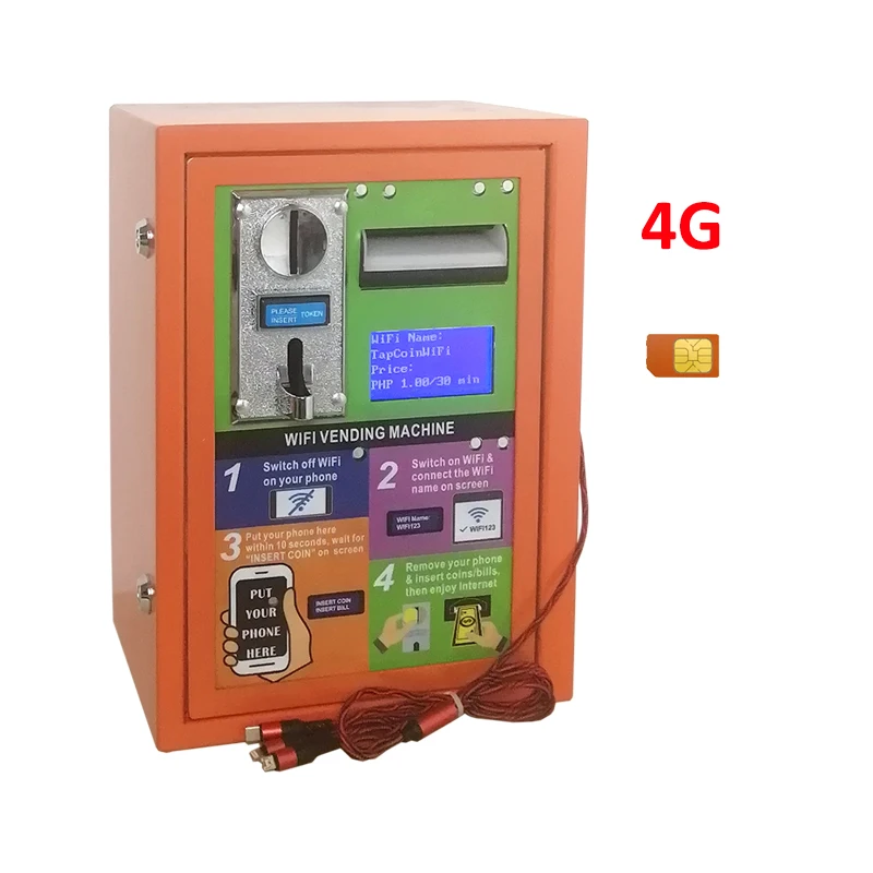 

2021 New Business Ideas Invest 4G Waterproof Vandal-Proof Coin Banknote Payment Maquina Charge WiFi Vending Machine