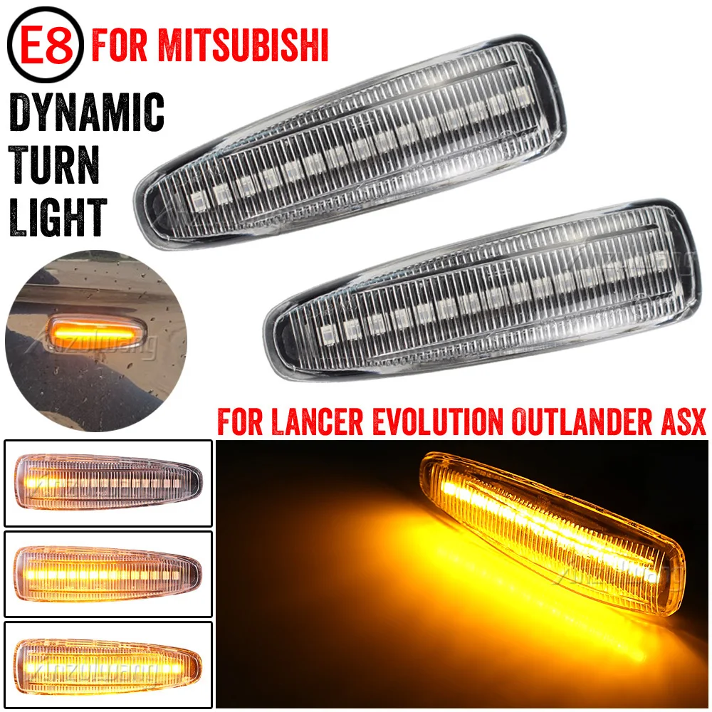 

2X Turn Signal Lamp LED For Mistubishi Outlander Sport Mirage Sport Lancer Evolution X Light Car Dynamic Side Marker Blinker