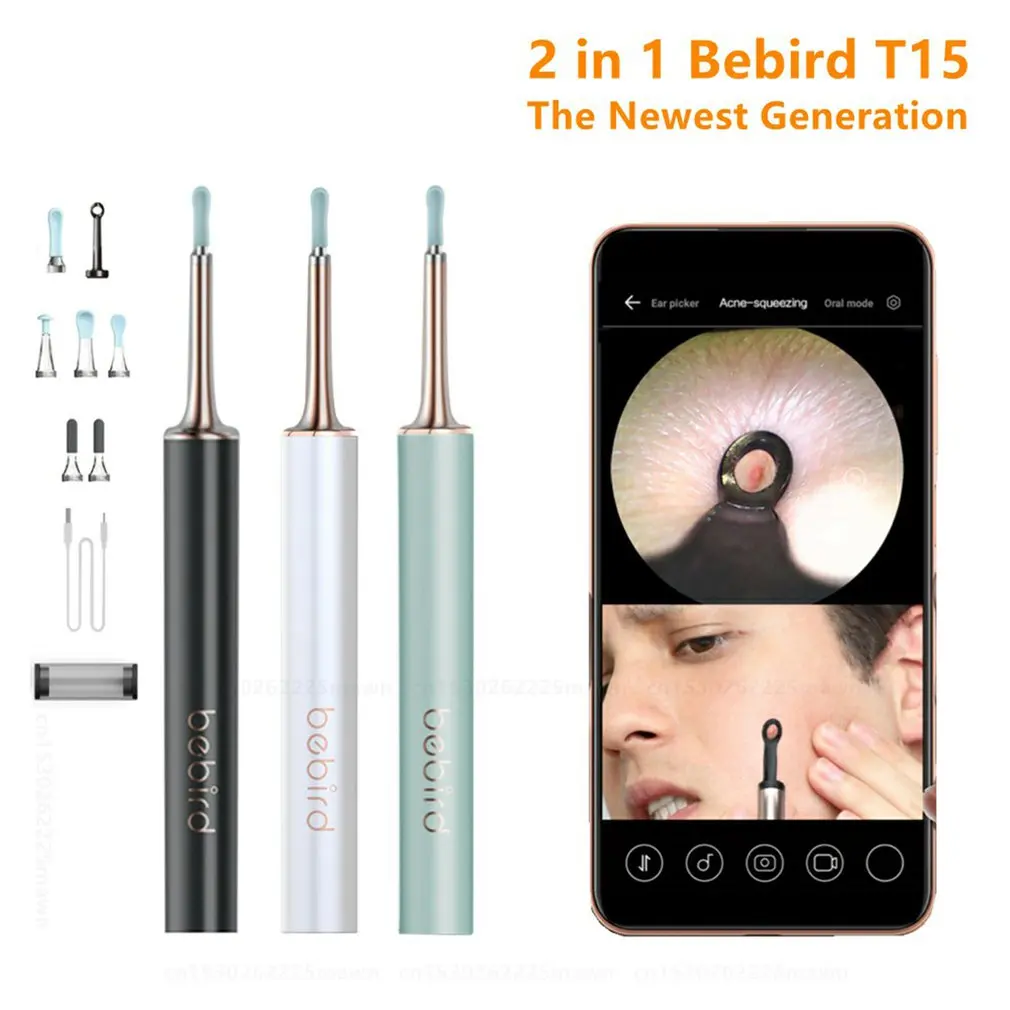 

Ear Cleaner Minifit 2in1 Acne Wax Removal Cleaning Tool HD1080P Otoscope IP67 Waterproof Endoscope Health Care