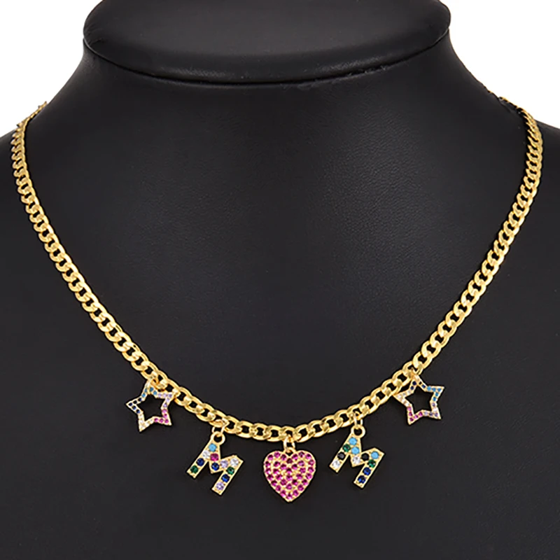 

New Punk Exaggeration Mother's Day Necklace Jewelry Gift Boho Luxury Heart Pendant Choker Statement Necklaces 2021 collares