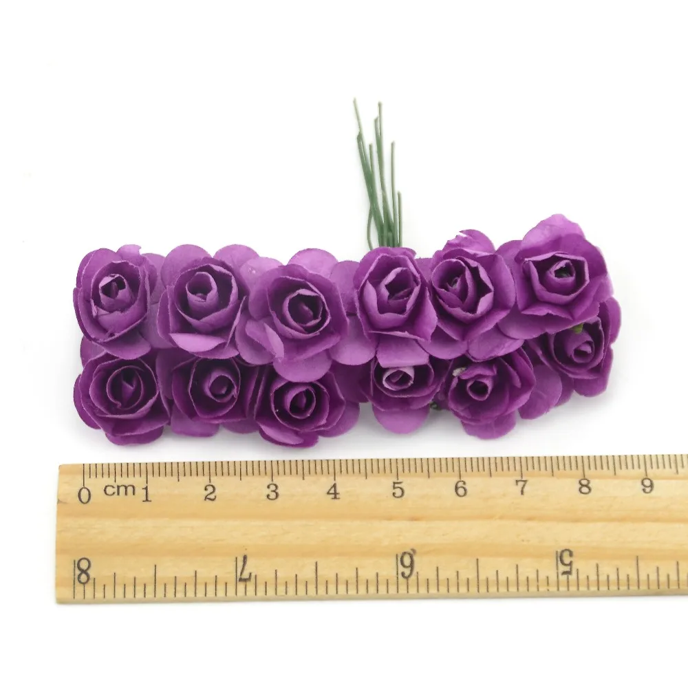 144 шт./1 5 см Мини Искусственные цветы Букет искусственных роз бумажный цветок