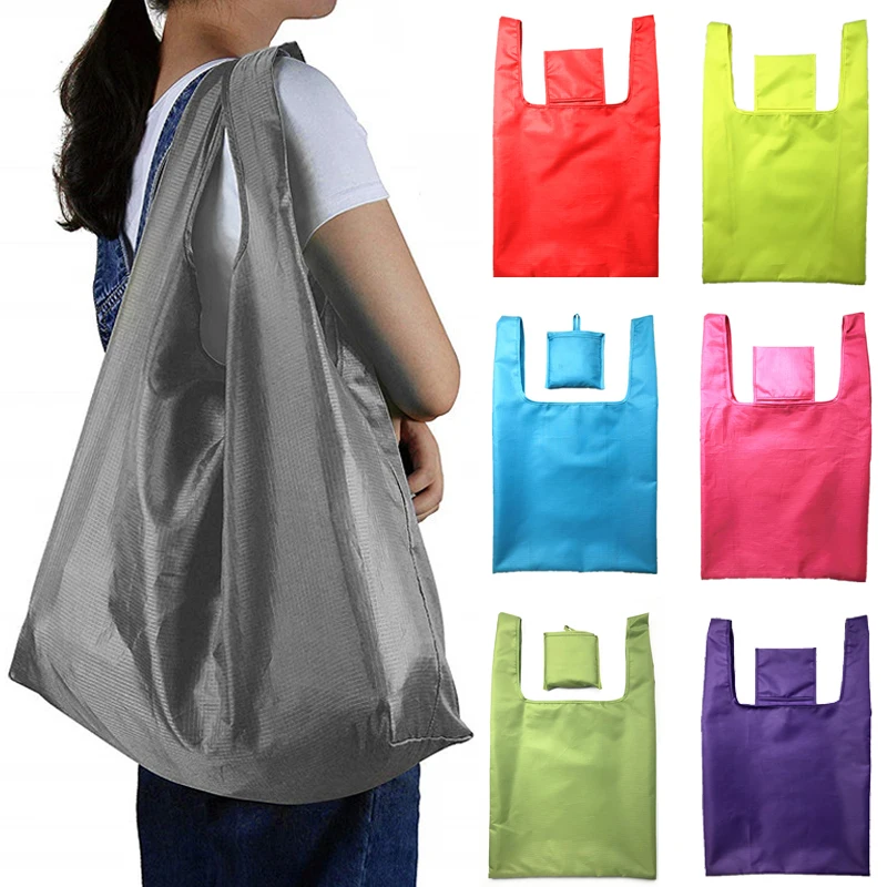 

Waterproof Totes High-capacity ECO Reusable Polyester Portable Shoulder Bags Foldable Shopping Bags Oxford Cloth