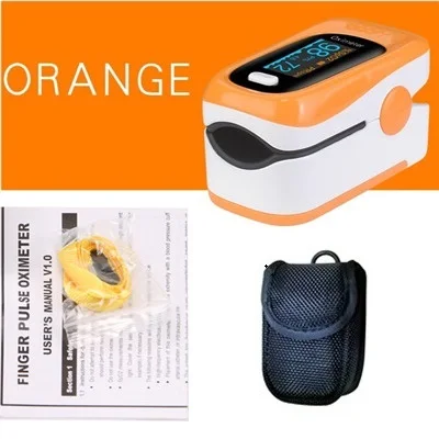 OLED Orange bag Пальцевой Пульсоксиметр палец De Pulso Dedo домашний Пульс оксиметр Pulsioximetro с английским и португальский язык CE OLED - Цвет: OLED Orange bag