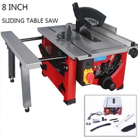 8 inch sliding table saw 220v electric woodworking dustproof cutting machine multi function angle adjustable 210mm wooden saw