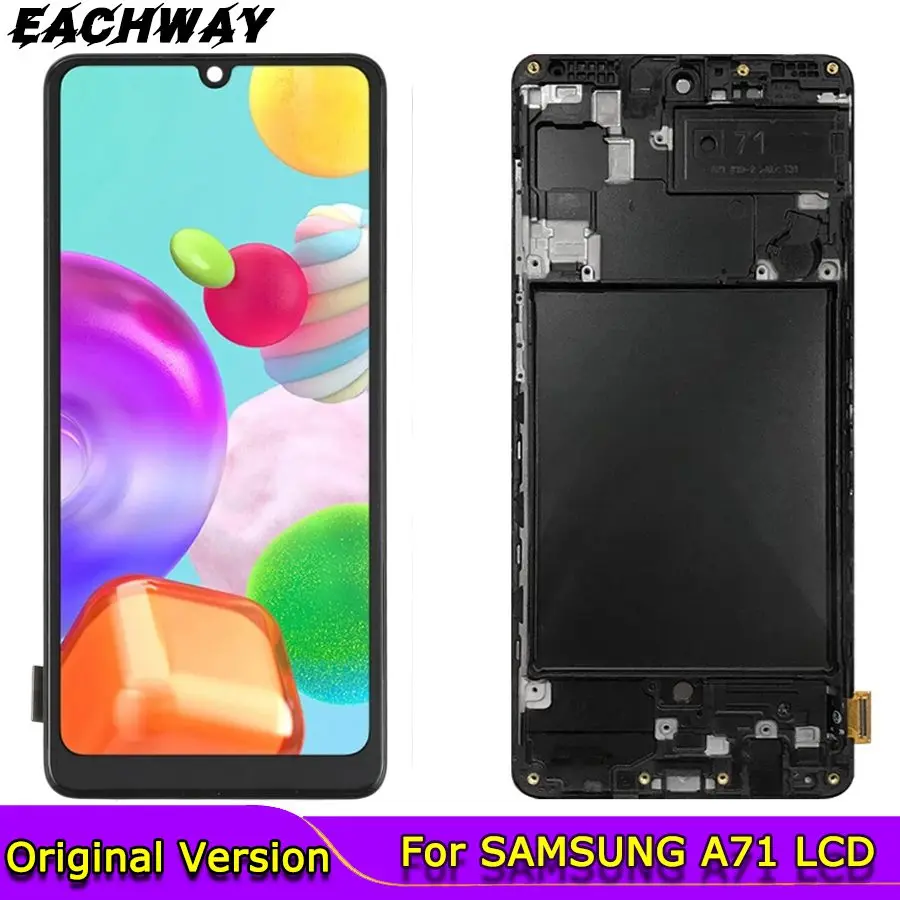 

Screen For Samsung Galaxy A71 Lcd Display Touch Screen Digitizer Assembly With Frame A715 A715F A715W A715X TFT No Fingerprint