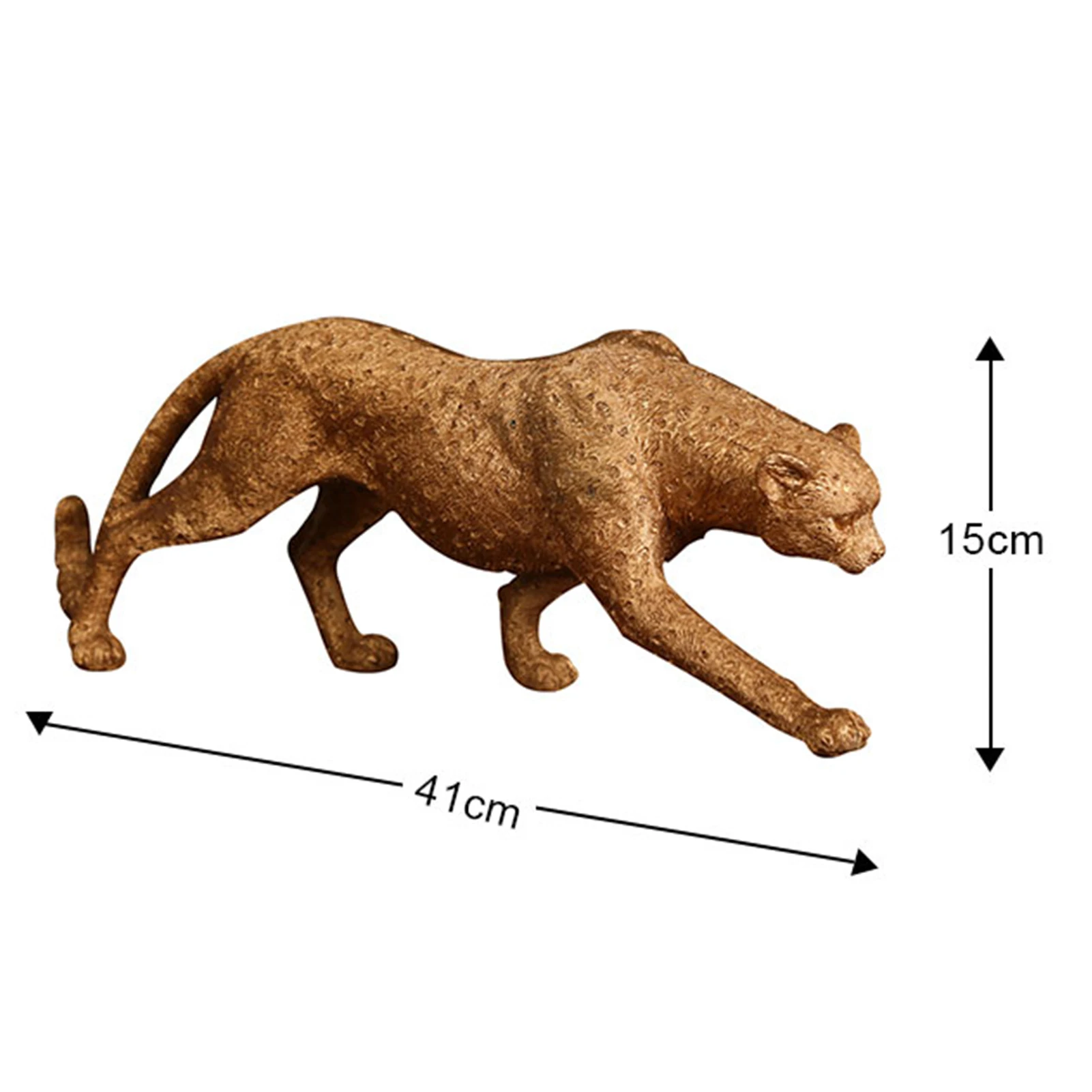 

Modern Abstract Gold Panther Sculpture Resin Leopard Statue Wildlife Decoration Gift Craft Ornament Accessories