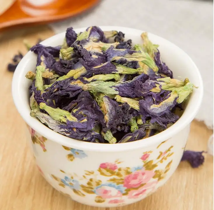 Высококачественные Натуральные сухие цветы голубая бабочка Clitoria Ternatea сушеные Clitoria Kordofan Pea Flower