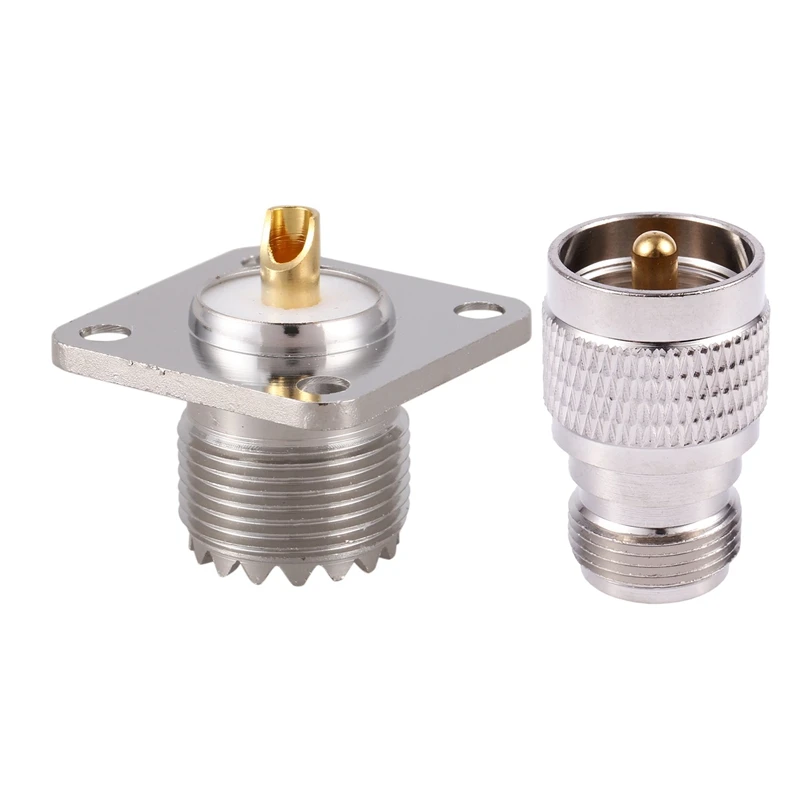 1 шт. UHF Male PL259 To N Female M/F прямой коаксиальный ВЧ адаптер и SO-239 Jack квадратной формы