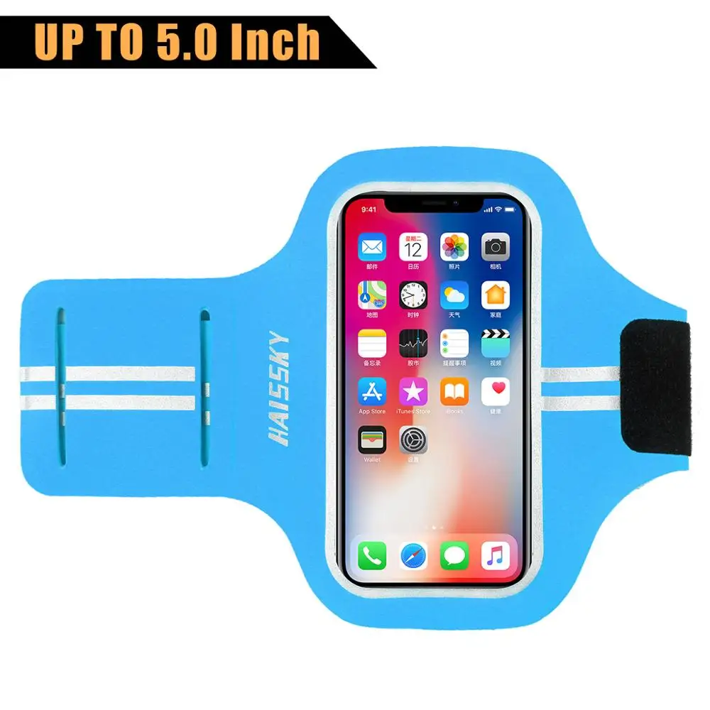 Blue L Спортивные нарукавники для бега для iPhone 11 Pro X Xs Max 6 6S 8 7 Plus samsung Xiaomi Redmi huawei P30 P20 lite Pro нарукавная Повязка Чехол Для Телефона - Цвет: Blue L