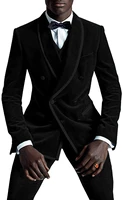 men%e2%80%98s velvet suits 3 pieces black casual shawl lapel winter coat classic design tailcoat tuxedos groomsmen for wedding new