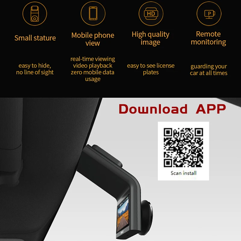 Оригинальный 360 Dash Cam 1296P HD малый рост высокое качество изображения удаленный