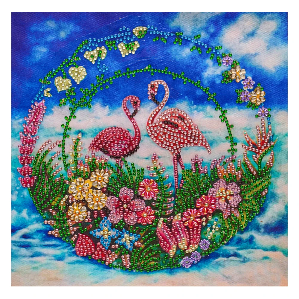

DIY Flower Flamingo 5D Special Shape Rhinestone Diamond Painting 30x30 cm