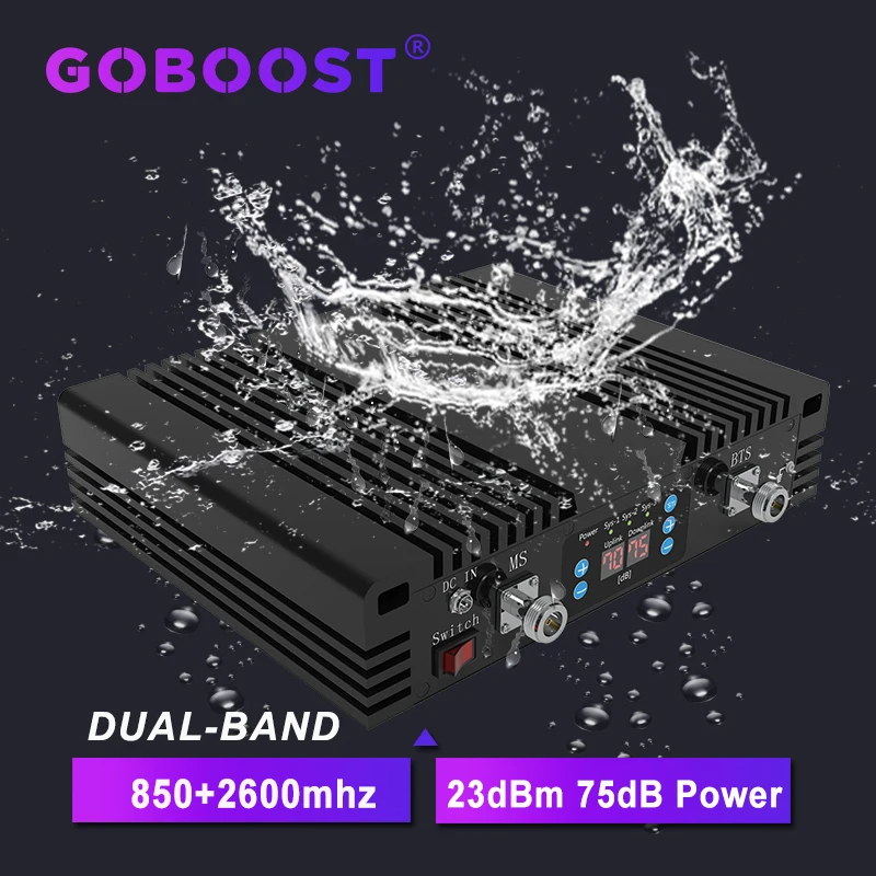 Усилитель сотового сигнала GOBOOST 75 дБ 3g 850 CDMA репитер 4g LTE 2600 усилитель мобильный