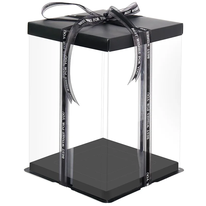 Подарочная коробка из ПВХ для маленького медведя розы с белым черным фоном