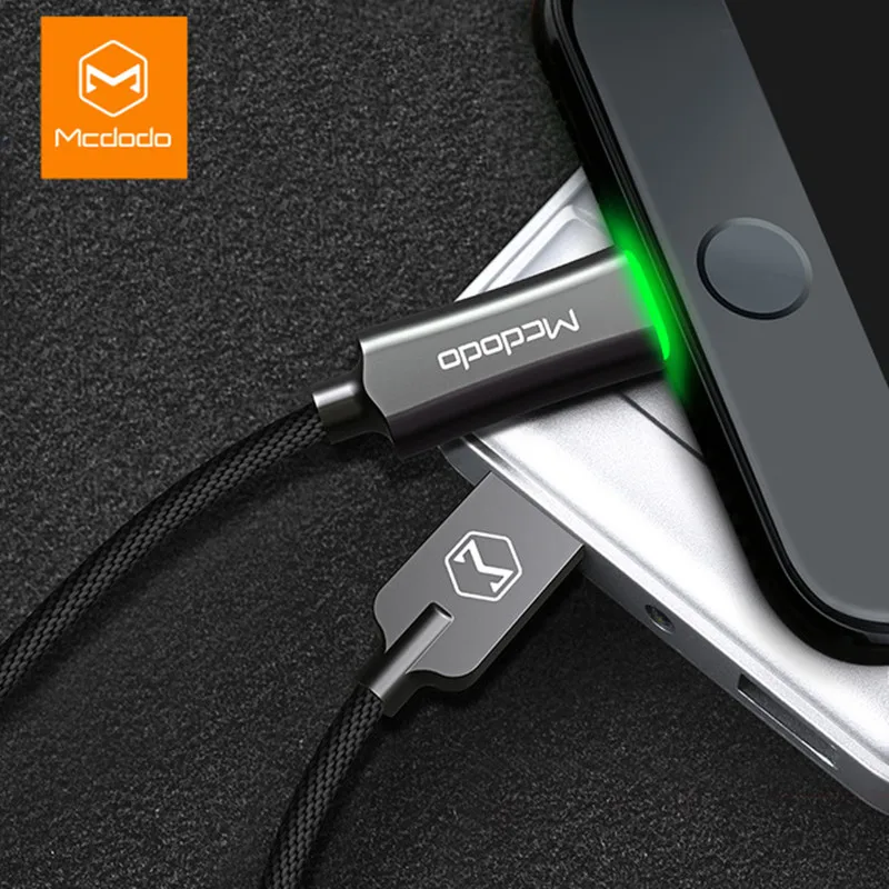 MCDODO автоотключения USB кабель LED быстрая зарядка мобильный телефон зарядное
