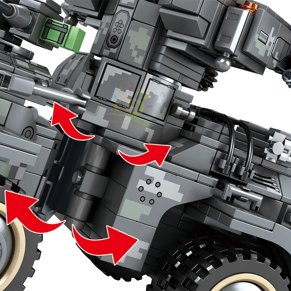 1112PCS Shanghai Fortress Self-propelled Artillery Building Blocks Military Tank Cannon DIY Children's Educational Toys | Игрушки и