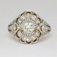 gu li exquisite geometric shape round white zzircon engagement ring for women fashion jewelry hand accessories size 5 11