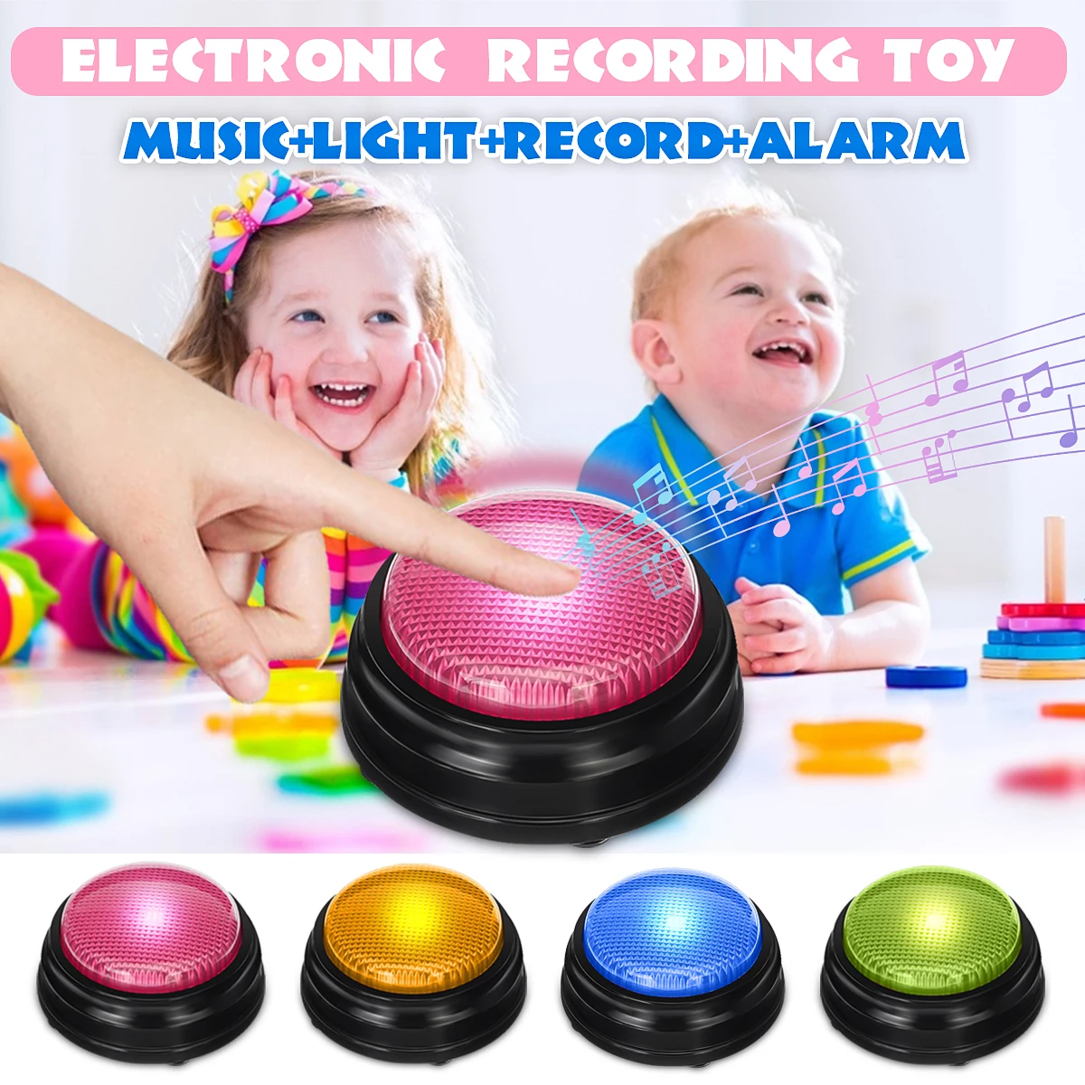 

Recordable Talking Button Game Answer Buzzer Alarm Button with Led Adult Event Game Party Tools Bar Kids Children Toy Gifts