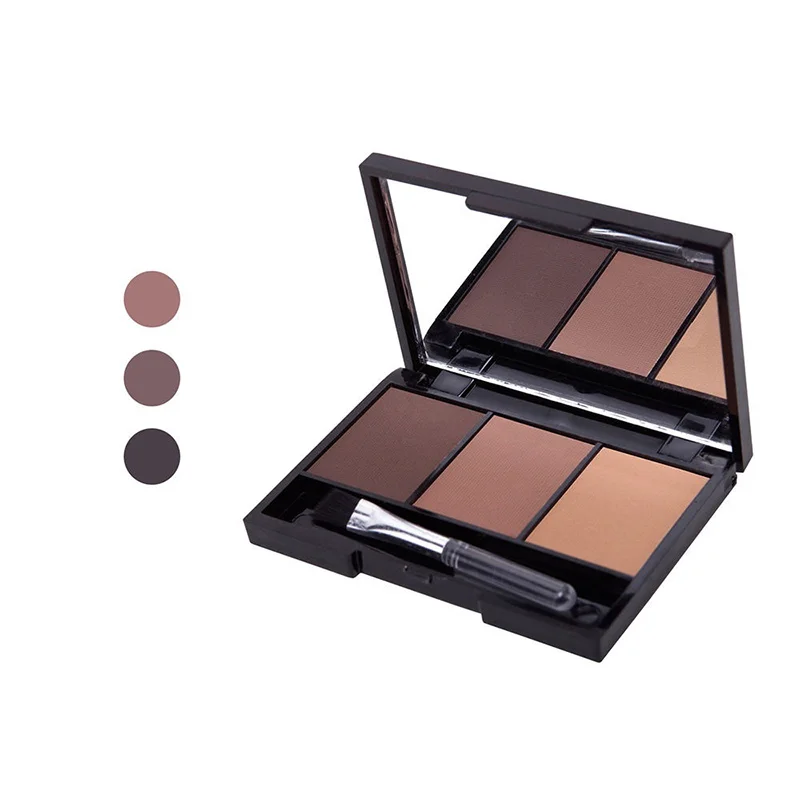 

Professional 3 Color Eyebrow Powder Palette Cosmetic Waterproof Makeup Tool With Brush Mirror MPwell