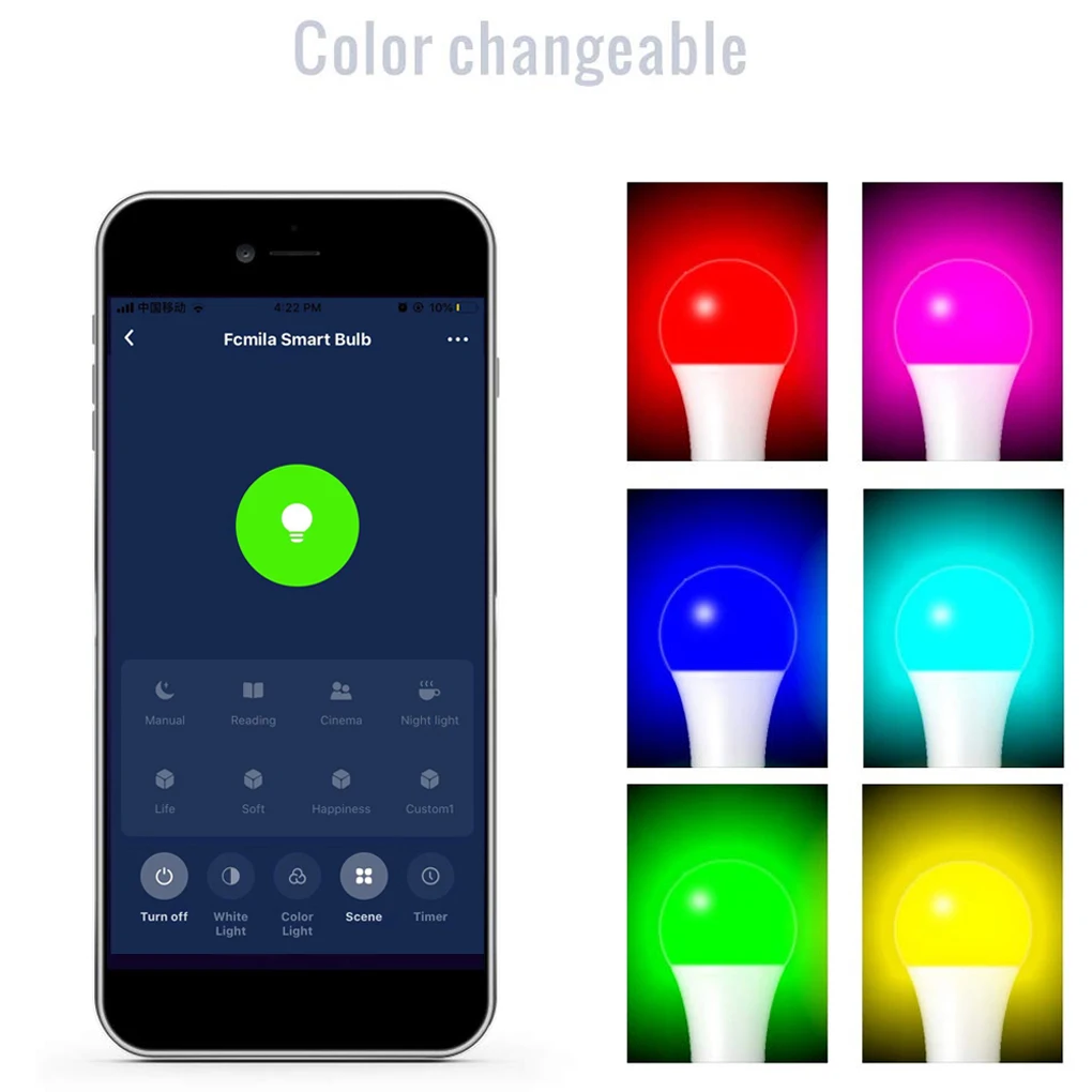 E27/B22/E26/E14 умная лампа RGB LED Wifi светильник для Android Apple пульт дистанционного