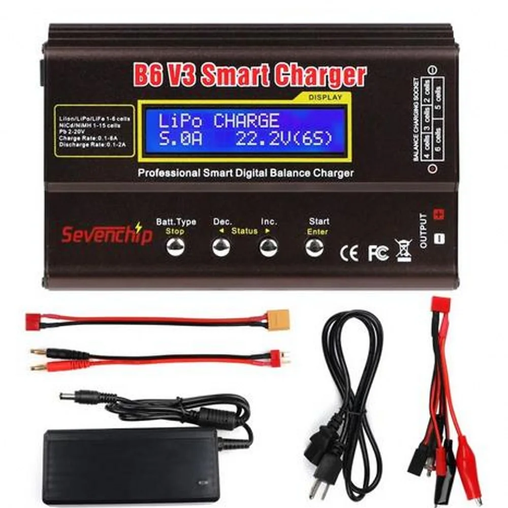 

iMAX B6 V3 80W 6A Battery Charger LiHv Lipo NiMh Li-ion Ni-Cd Digital RC Charger Lipro Balance Charger Discharger 15V 6A Adapter