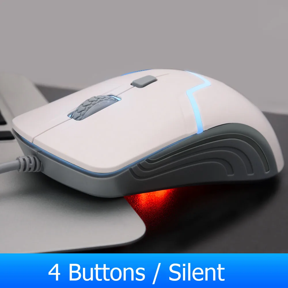 4 Buttons Hp игровая проводная мышь 7 цветов светодиодный светильник мышь с подсветкой 6 кнопок эргономичная регулируемая макро мышь 3200 dpi Бесшумная компьютерная мышь - Цвет: 4 Buttons