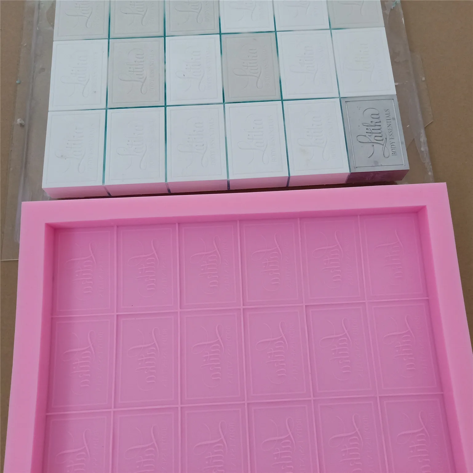 

Silicone Soap Making Mould Custom Made with Logo Design with Soap Liner for Easy Soap Cutting Soap Loaf Mold Customized