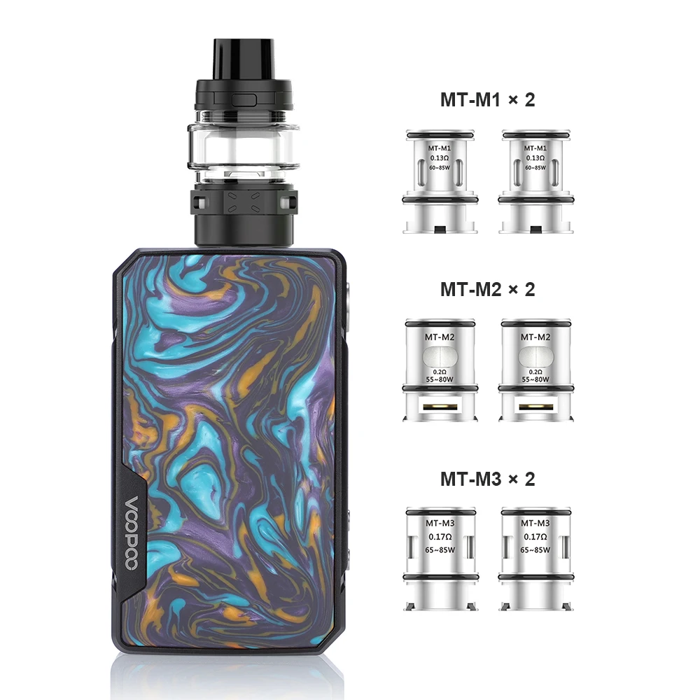 VOOPOO DRAG 2 177 Вт TC MOD BOX W/MAAT Tank MT-M1 M2 M3 катушки головки GENE. Fit чип fit Dual 18650 батарея