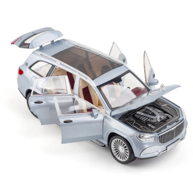 Модель автомобиля из сплава 1:24 Mercedes-Benz Gls 600 Maybach миниатюрная Коллекционная литой